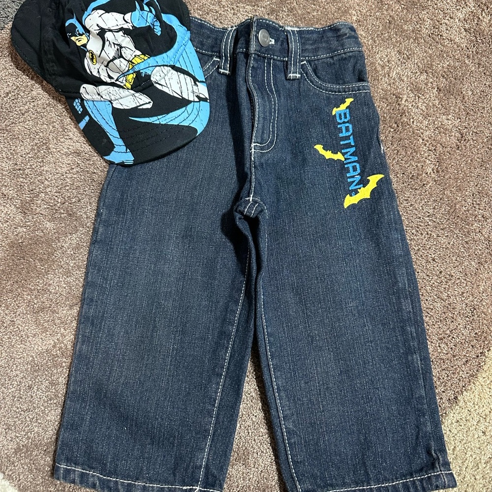 Batman Kids Jeans - Dark Blue with Yellow Accents